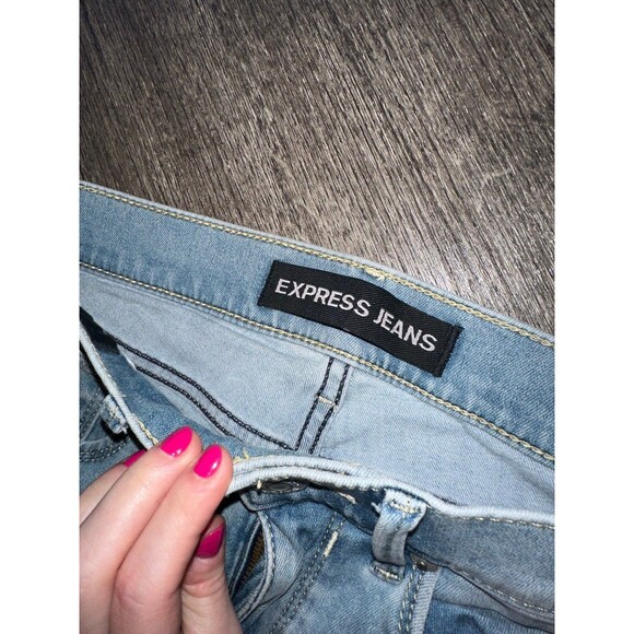Express Star Embroidered Skinny Jeans Size 2 Regular - Picture 8 of 11